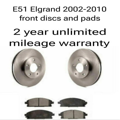 Nissan Elgrand E51 2002-2010 Front Brake Discs & Pads