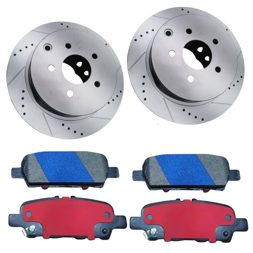 Nissan Elgrand E51 2002-2010 Rear Brake Discs & Pads Pair Premium Upgrade