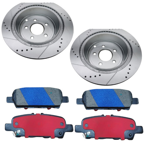 Nissan Elgrand E51 2002-2010 Rear Brake Discs & Pads Pair Premium Upgrade