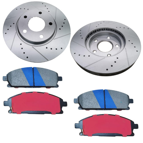 Nissan Elgrand E52 2010-2019 Front Brake Discs & Pads Pair Premium Upgrade