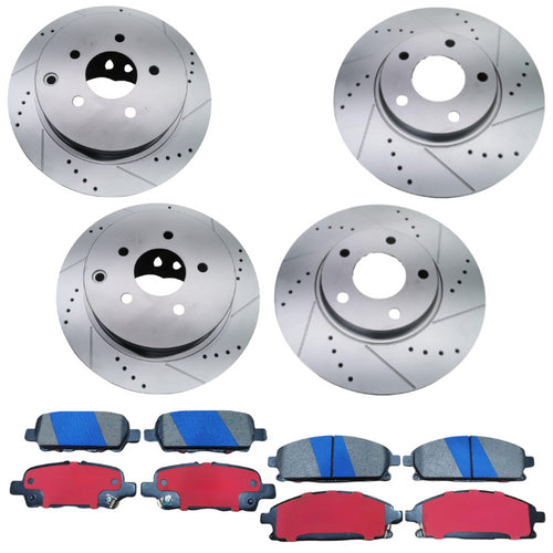 Nissan Elgrand E51 2002-2010 Front & Rear Brake Discs & Pads Pair Premium Upgrade