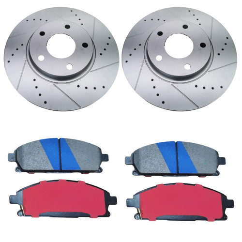 Nissan Elgrand E52 2010-2019 Front Brake Discs & Pads Pair Premium Upgrade