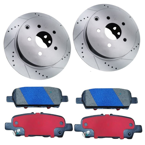 Nissan Elgrand E51 2002-2010 Rear Brake Discs & Pads Pair Premium Upgrade