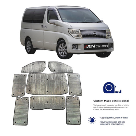 Nissan Elgrand E51 2002-2010 Thermal Vehicle Blinds Front & Rear Set