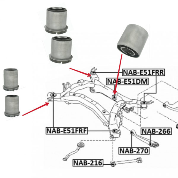 Elgrand E51 Rear Subframe Bush Kit