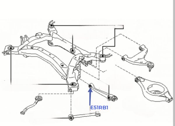 E51 Elgrand Rear Wishbone Bush (Front Arm Inner Bush)