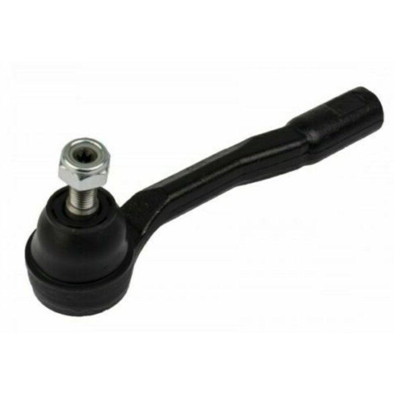 a black steel track rod end complete with ball joint and nut for the nissan serena c27 2016-2022. Drivers side.