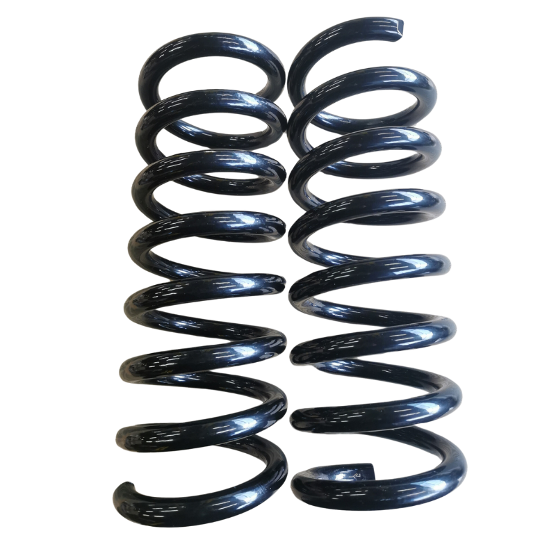 a pair of black heavy duty coil springs for the nissan elgrand e50 1997-2002