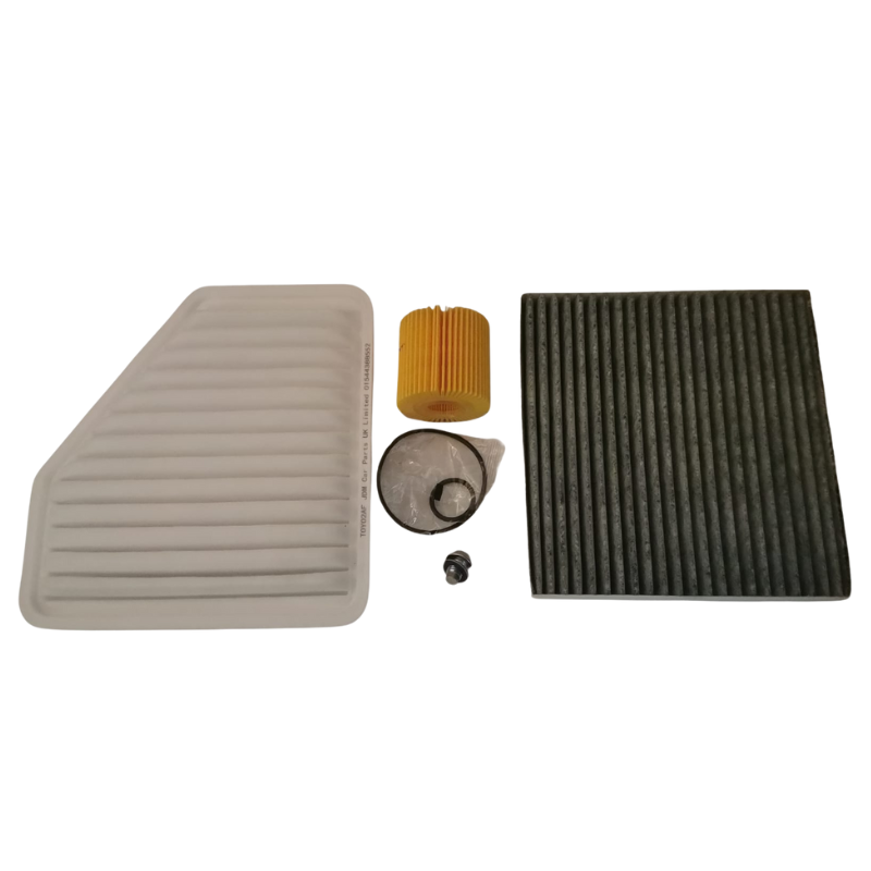 toyota estima 3.5 2006- service kit. Includes oil filter, air filter, pollen filter & sump plug.