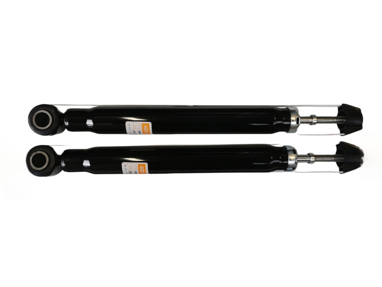 a pair of black rear shock absorbers for the toyota estima 2000-2006 model.