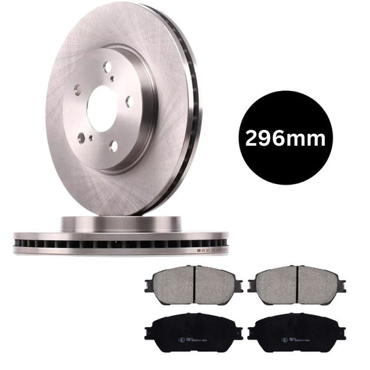 Toyota Estima 2006-2015 Front Brake Pads & Disc Set Pair 296mm