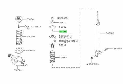 Nissan Elgrand E51 2002-2010 Genuine Tube Distance Shock Absorber Mounting