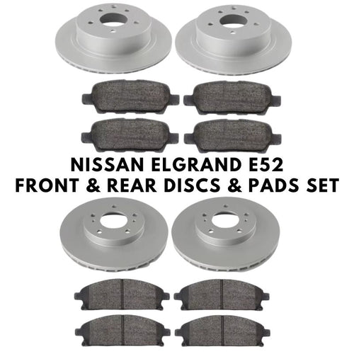 Nissan Elgrand E52 2010-2019 Front & Rear Brake Discs & Pads