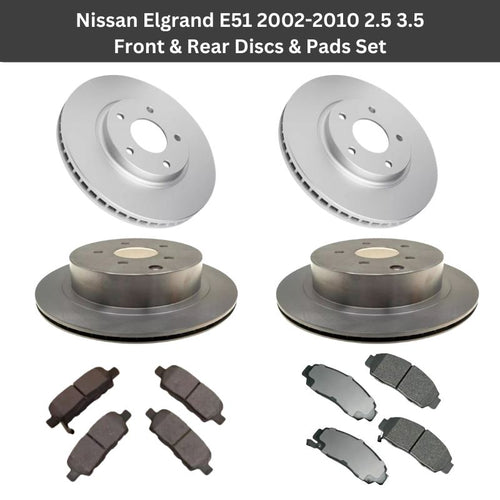 Nissan Elgrand E51 2002-2010 Front & Rear Brake Discs & Pads Set