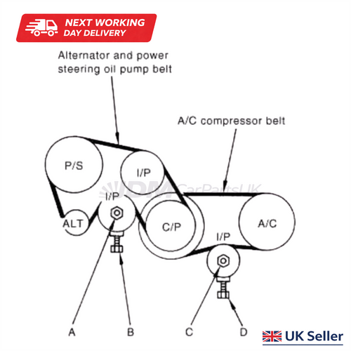 Nissan Elgrand E51 2002-2010 2.5 Auxiliary Belt Kit