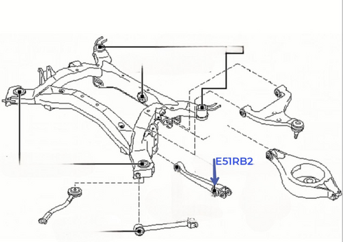 Nissan Elgrand E51 2002-2010 Rear Wishbone Bush Front Arm Inner Lower Shock Absorber Bush