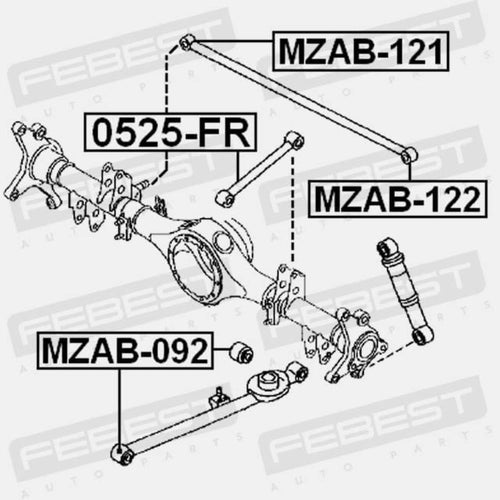 Mazda Bongo Friendee 1995-2005 Rear Lateral Arm Bushes Pair