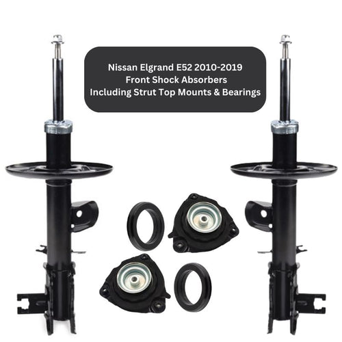 Nissan Elgrand E52 2010-2019 Front Shock Absorbers & Strut Top Mounts Pair