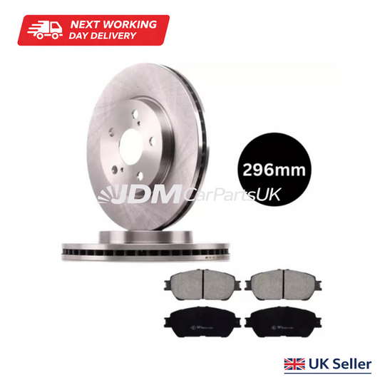 Toyota Alphard Vellfire 2008-2015 Front Brake Pads & Discs Set Pair 296mm