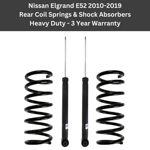 Nissan Elgrand E52 2010-2019 Rear Coil Springs Shock Absorbers Heavy Duty