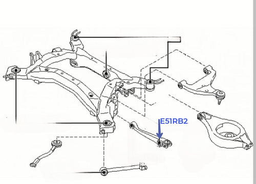 Nissan Elgrand E51 2002-2010 Rear Wishbone Bush Front Arm Inner Lower Shock Absorber Bush