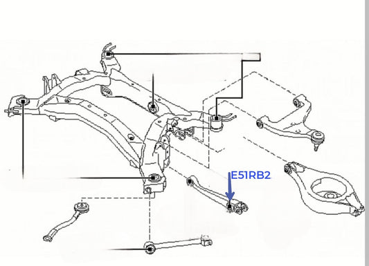 Nissan Elgrand E51 2002-2010 Rear Wishbone Bush Front Arm Inner Lower Shock Absorber Bush