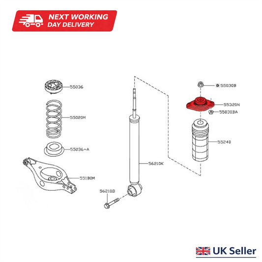 Nissan Elgrand E52 2010-2019 2.5 3.5 Rear Left/Right Shock Absorber Top Strut Mount